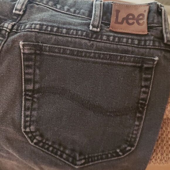 Slightly Distressed Vintage Mens Black Lee Jeans Sz 36" x 30" - Picture 5 of 8